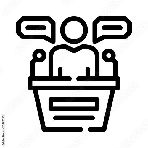 press conference line icon