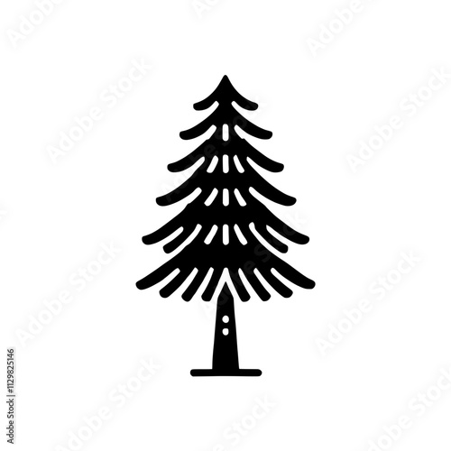 Abstract Spruce Tree vector illustration isolated with a creative silhouette, perfect for winter or seasonal branding
