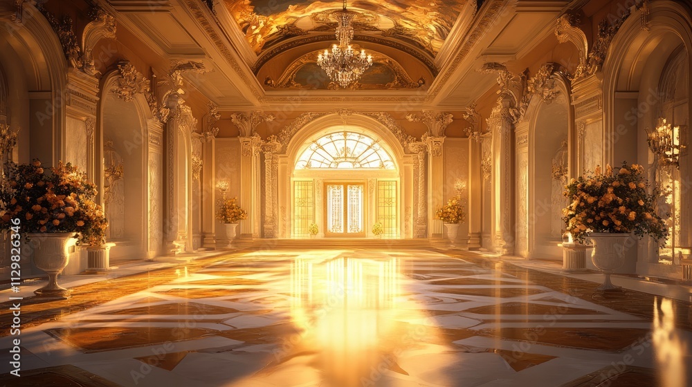 Obraz premium Opulent Luxury entrance art hall. New indoor.