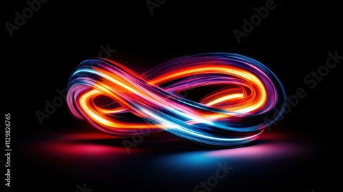 Abstract infinity symbol with vibrant light trails