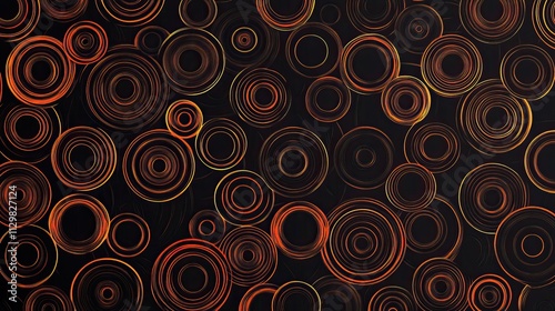 Abstract fiery concentric circles pattern on a dark background.