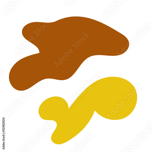 Brown yellow abstract shapes vectors decoration 