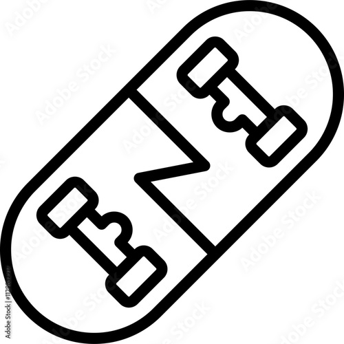 skateboard icon illustration design with outline