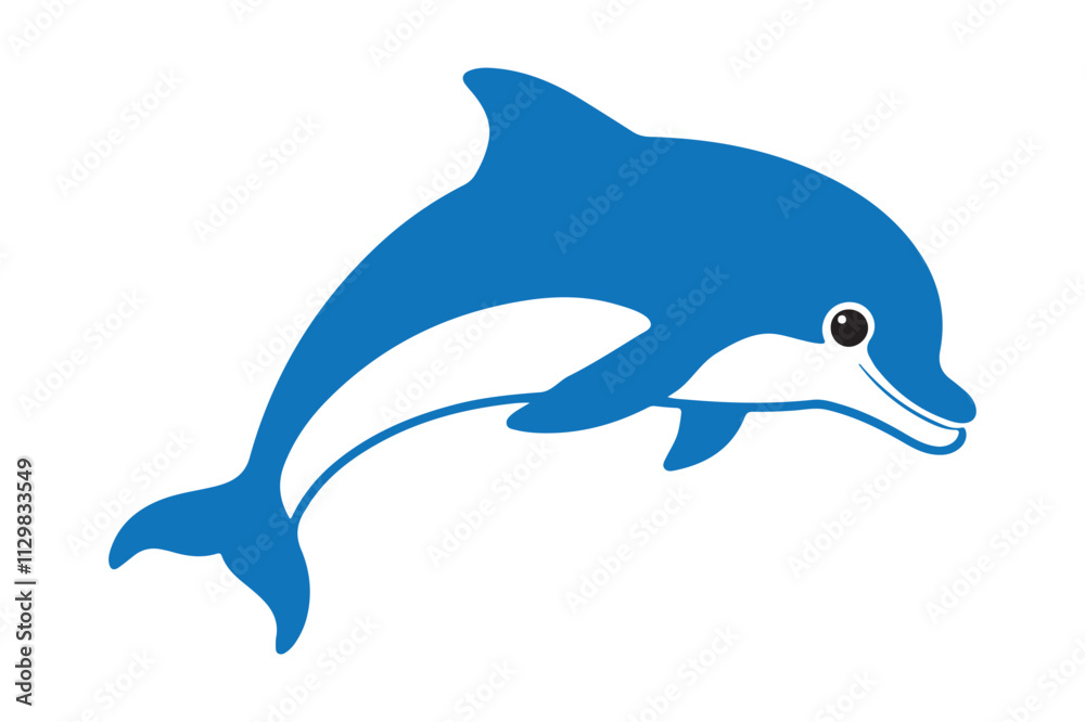 Fototapeta premium Dolphin cartoon fish vector image isolated on a white background