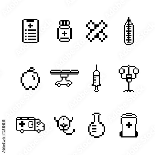 medical bundle set pixel art