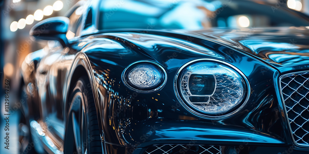 Modern luxury car close-up banner background. Concept of expensive, sports auto. Modern luxury car close-up banner background. Concept of expensive, sports auto.