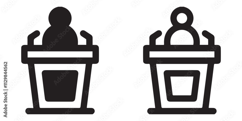 Pulpit Icon Collection. School Podium. A Place for Public Speaking at Official Events. Pulpit Icon Collection. School Podium. A Place for Public Speaking at Official Events.