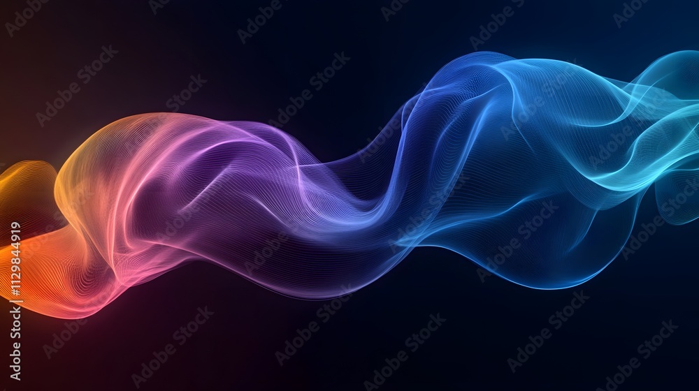 Abstract Colorful Waves Flowing Dynamically Across Dark Background Abstract Colorful Waves Flowing Dynamically Across Dark Background