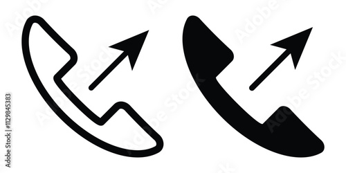 Telephone Set Icons. Out Call. Phone call.