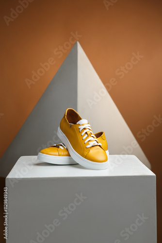Casual men shoes yellow	
