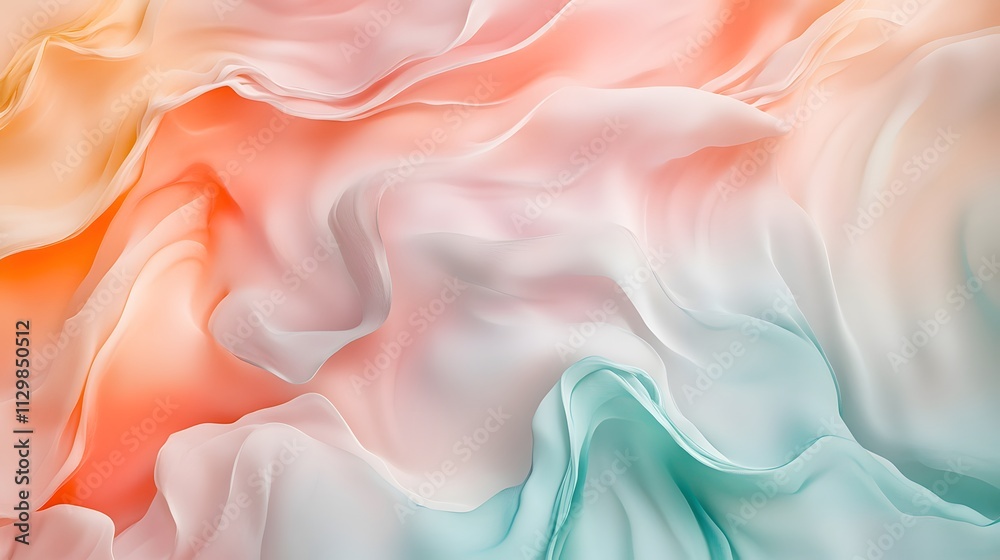 Obraz premium Abstract Pastel Fabric Draped in Soft Waves