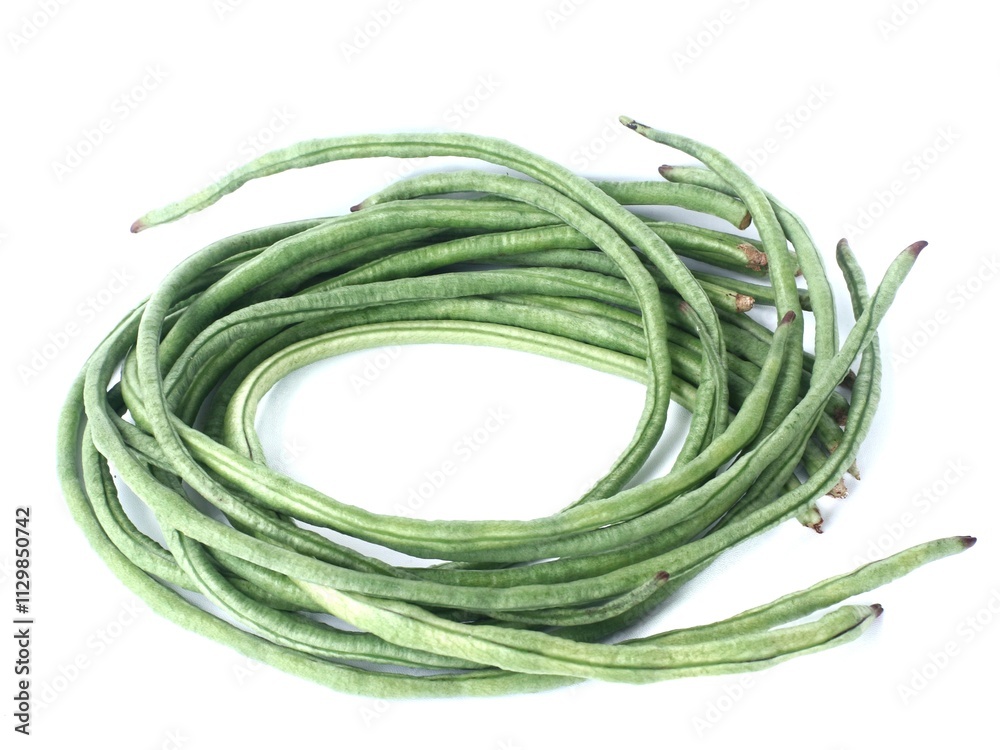 Young and fresh long beans isolated on white background Young and fresh long beans isolated on white background