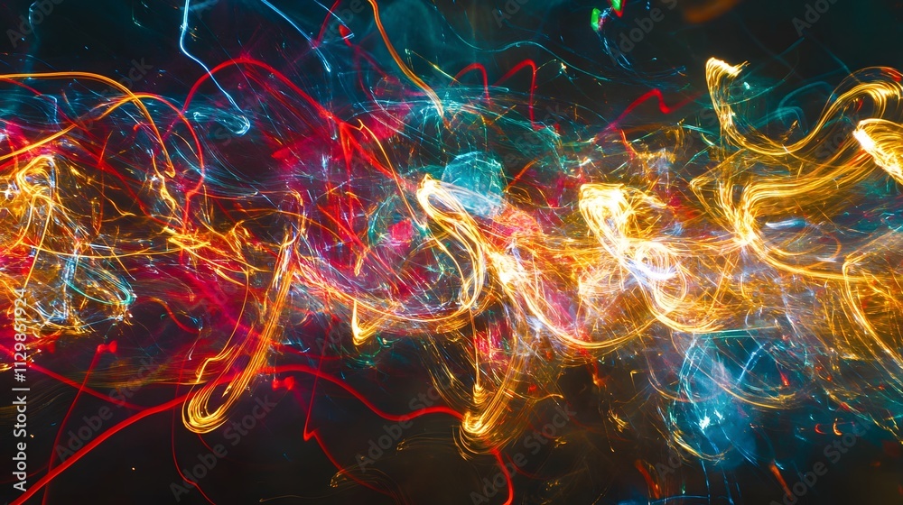 Abstract Light Trails Energetic Colorful Swirls Abstract Light Trails Energetic Colorful Swirls