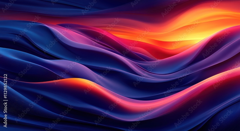 A colorful wave of light with blue, red and pink colors A colorful wave of light with blue, red and pink colors