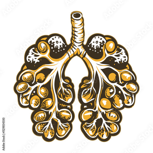 Alveoli illustration designed in vintage style