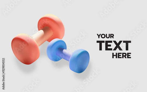 Customizable Dumbbell Design with Your Text for Fitness and Wellness Promotion