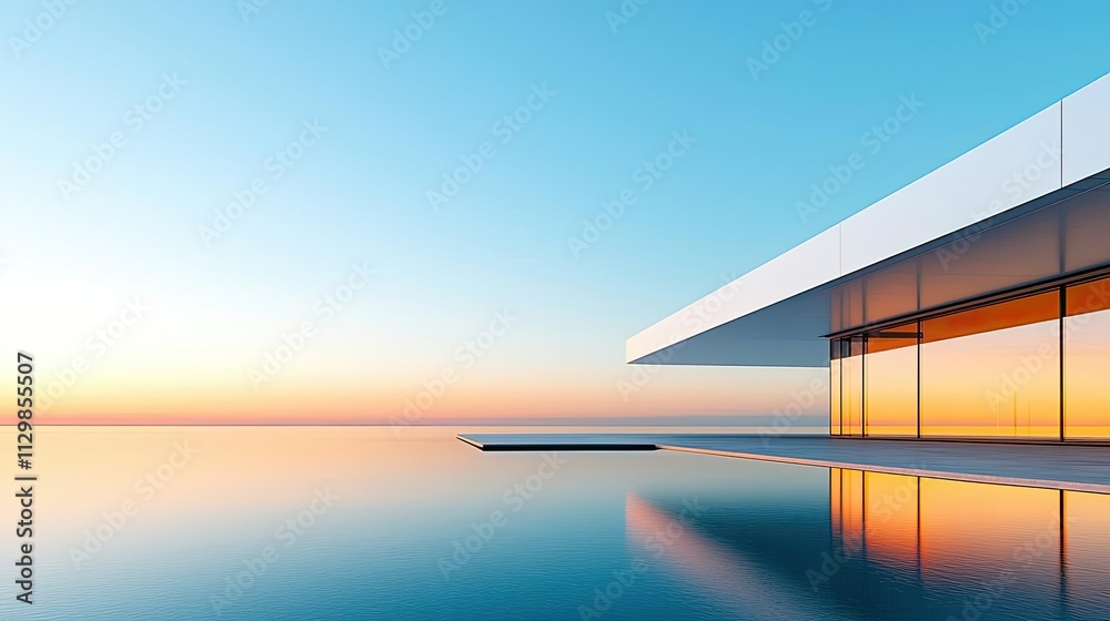 Oil petroleum idea. A modern architectural masterpiece featuring a serene pool at sunset. Oil petroleum idea. A modern architectural masterpiece featuring a serene pool at sunset.