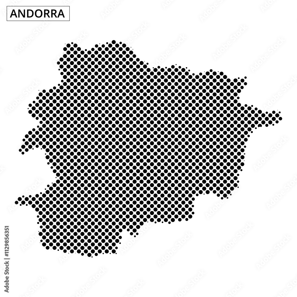 Map outline of Andorra displayed in a pixelated style representing its borders Map outline of Andorra displayed in a pixelated style representing its borders