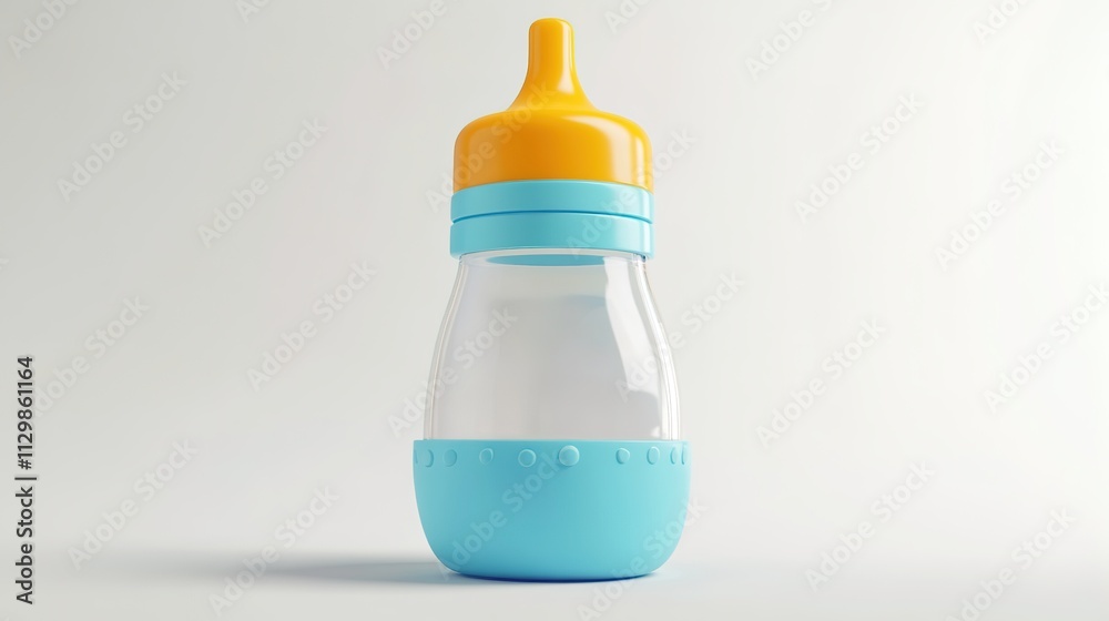Simple baby bottle in a clean minimalist design on a white background, featuring soft curves and neutral tones, symbolizing infant care and nourishment. Simple baby bottle in a clean minimalist design on a white background, featuring soft curves and neutral tones, symbolizing infant care and nourishment.