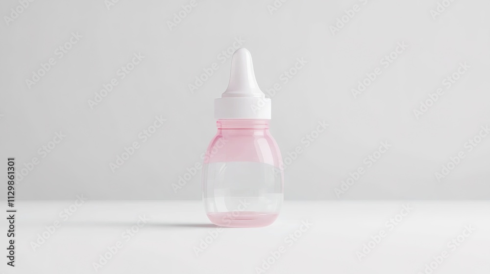Simple baby bottle in a clean minimalist design on a white background, featuring soft curves and neutral tones, symbolizing infant care and nourishment. Simple baby bottle in a clean minimalist design on a white background, featuring soft curves and neutral tones, symbolizing infant care and nourishment.