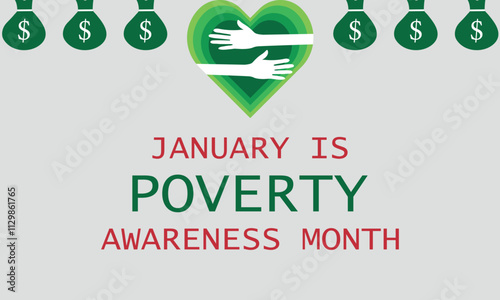 Vector On The Theme Of Poverty Awareness Month,,Observed Each Year During January Design Cards ,Or Design Poster,