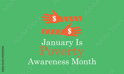 Vector On The Theme Of Poverty Awareness Month,,Observed Each Year During January Design Cards ,Or Design Poster,