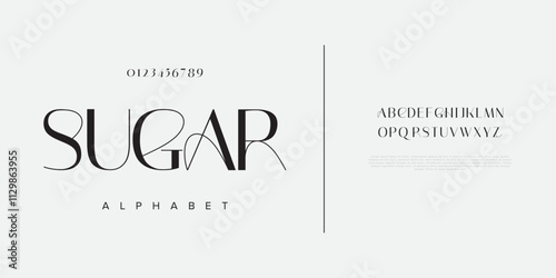 Sugar typography beauty fashion elegant minimalist serif italic fonts decorative wedding vintage retro logos. Minimal luxury font alphabet logo. Vector illustration