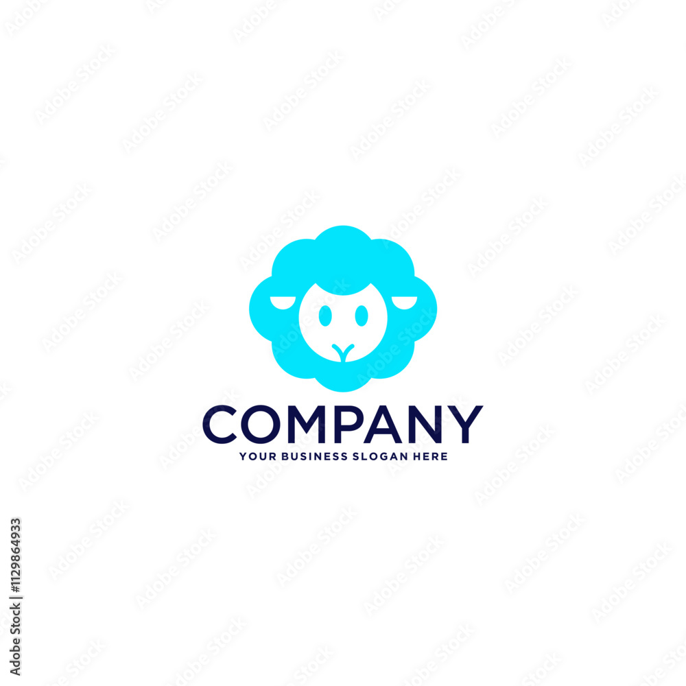 sheep logo design with cloud sheep logo design with cloud