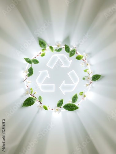 Green recycling concept, Generative AI illustration photo