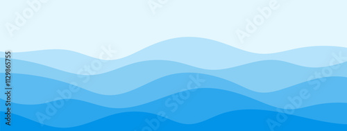 Blue flow gradient wave background vector design. Backdrop wallpaper for banner, magazine, social media, creative album, art cover editable layout illustration template.	
