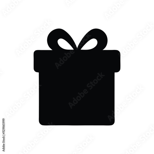 Gift box icon vector art isolated illustration on a white background. Gift box icons in Trendy Flat style. Gift box flat line silhouette set. Vector illustration.