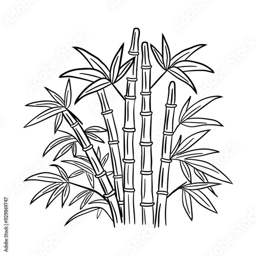 A doodle style icon of bamboo