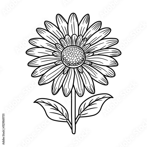 A sketchy style icon of aster flower