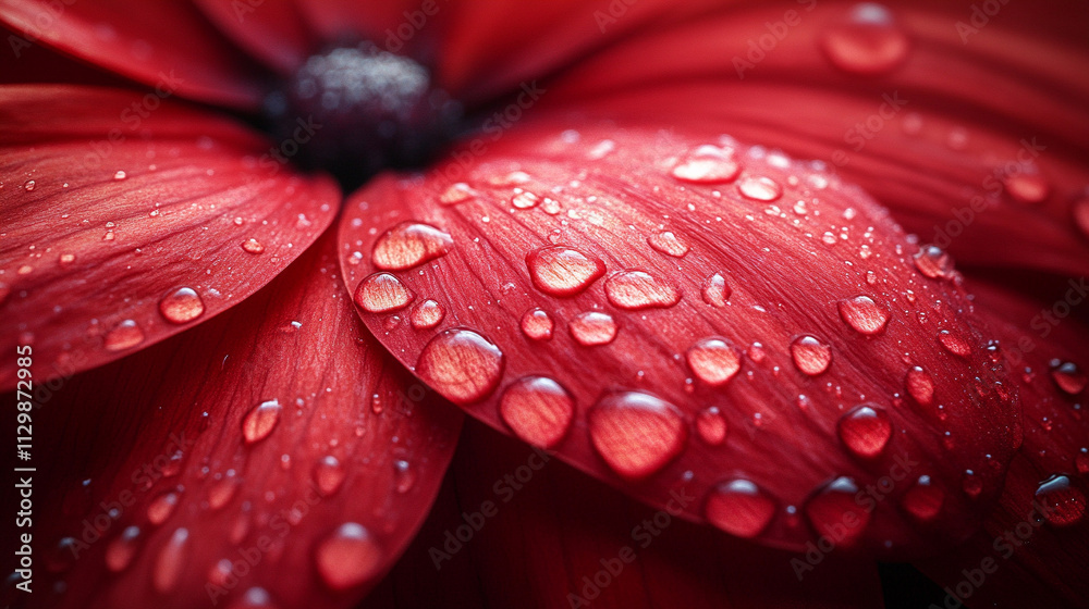red flower petals adorned with water droplets, symbolizing beauty, freshness, purity, and renewal, evoking feelings of tranquility, nature, and the fleeting moments of life red flower petals adorned with water droplets, symbolizing beauty, freshness, purity, and renewal, evoking feelings of tranquility, nature, and the fleeting moments of life