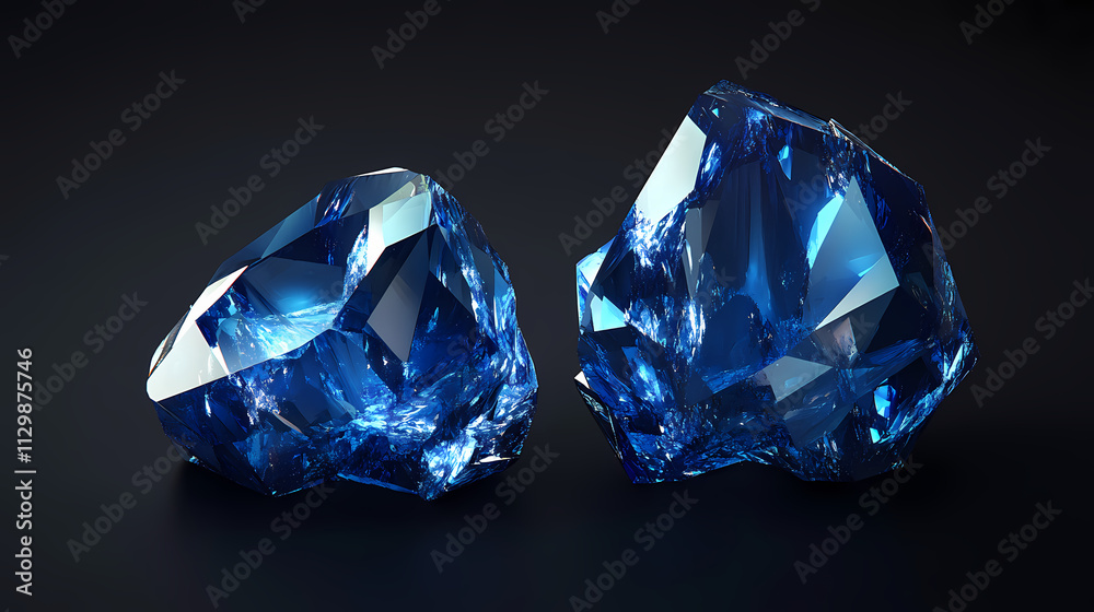Blue sapphire on black background. ai generative. Sapphire. Illustration Blue sapphire on black background. ai generative. Sapphire. Illustration