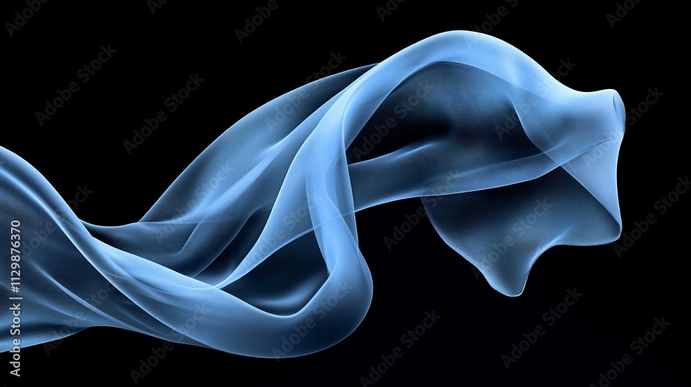 Abstract blue smoke wave on black background. Abstract blue smoke wave on black background.