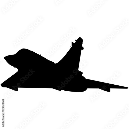 Silhouette of a jet fighter plane