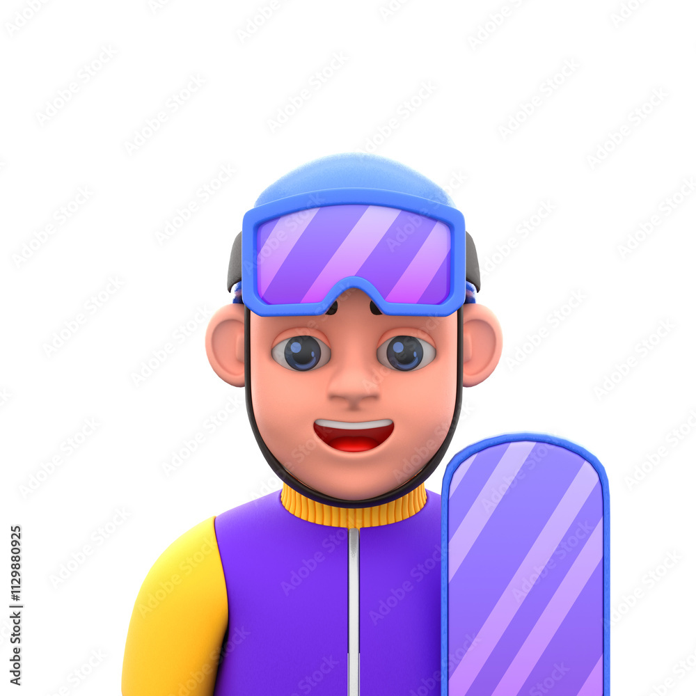 cartoon snowboarder Character 3D Avatar cartoon snowboarder Character 3D Avatar