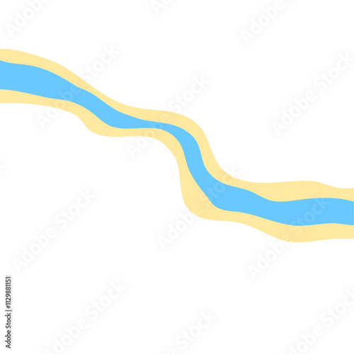 Bending wobbling river bed  meandrous river  stream or creek