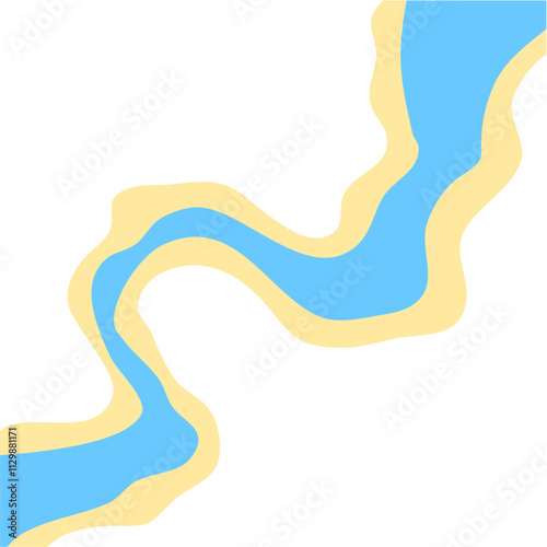 Bending wobbling river bed  meandrous river  stream or creek
