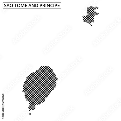 Unique representation of the geographic outline of Sao Tome and Principe islands