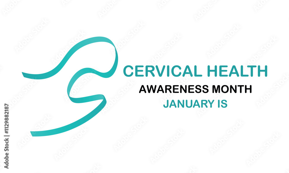 Cervical Health awareness month banner ribbon observed each year during January. Cervical Health awareness month banner ribbon observed each year during January.