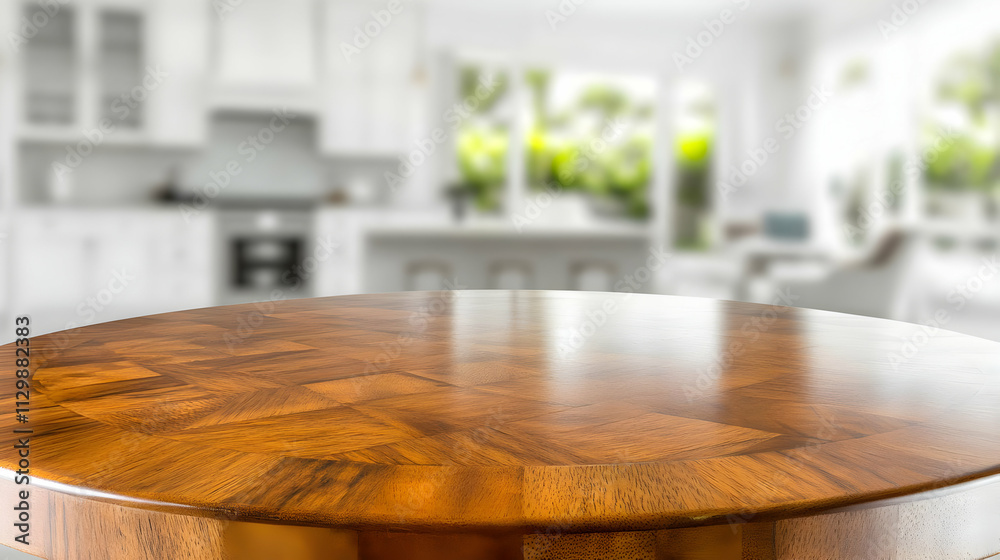 Wooden Tabletop Mockup, Kitchen Background Illustration Wooden Tabletop Mockup, Kitchen Background Illustration