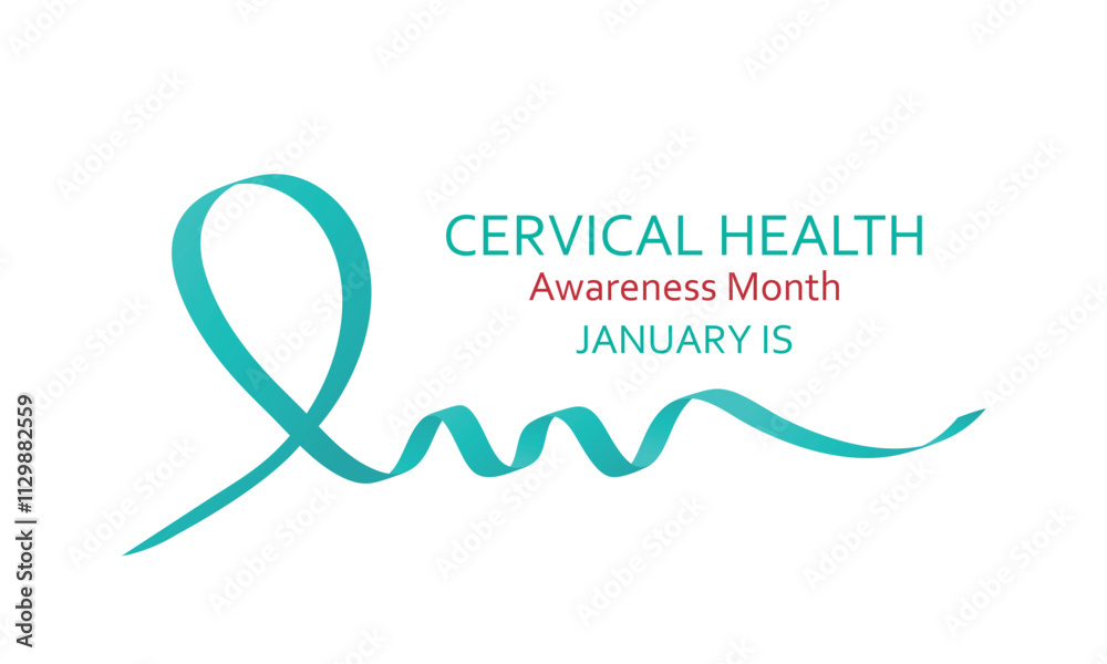Cervical Health awareness month banner ribbon observed each year during January. Cervical Health awareness month banner ribbon observed each year during January.