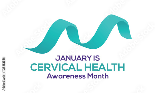 Cervical Health awareness month banner ribbon observed each year during January.