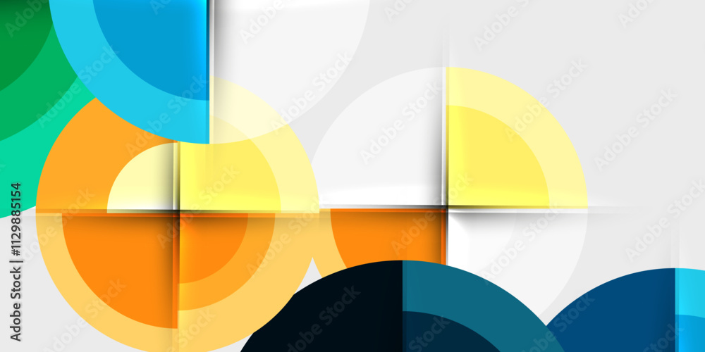 Circle and semi circle geometric background. Vector Illustration For Wallpaper, Banner, Background, Card, Book Illustration, landing page Circle and semi circle geometric background. Vector Illustration For Wallpaper, Banner, Background, Card, Book Illustration, landing page