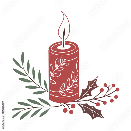Christmas candle vector