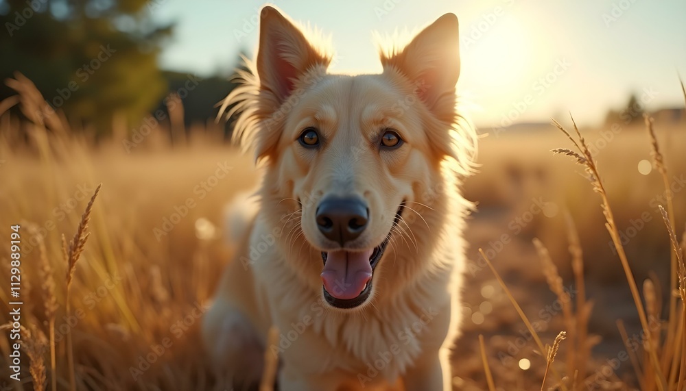 Fototapeta premium a dog laying on a couch with its tongue sticking out.