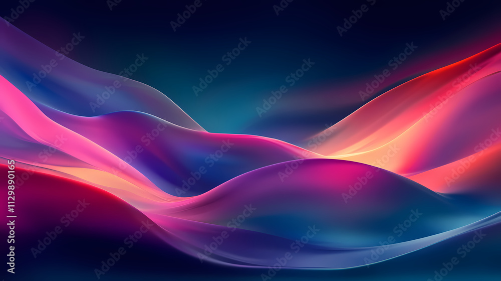 Obraz premium Aurora borealis abstract grainy gradient landscape, dark background banner poster. Aurorae. Illustration