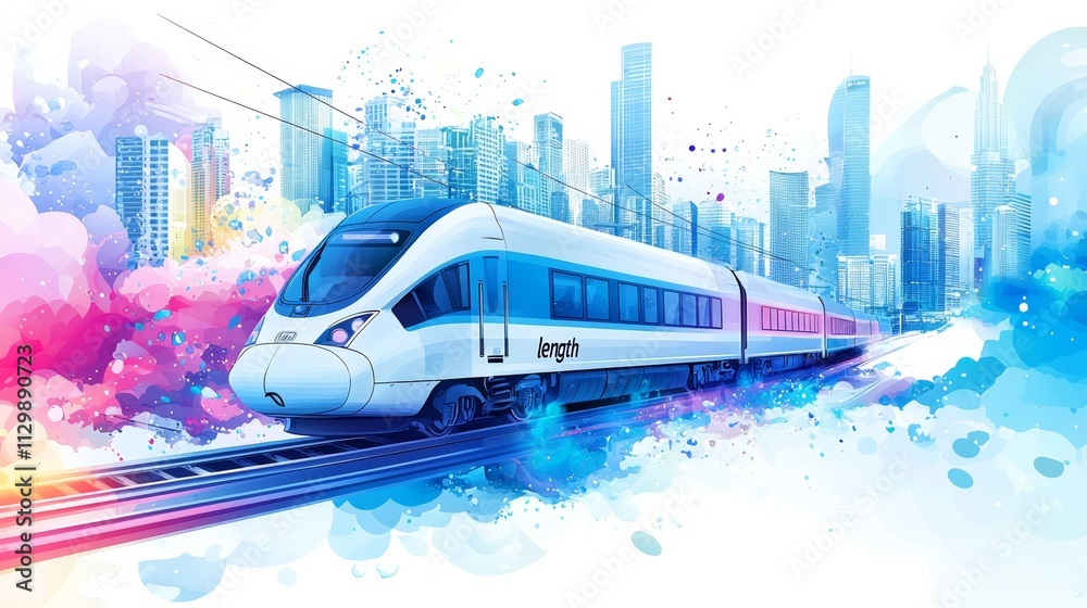 Fototapeta premium Vector illustration, gradient color background with light blue and white tones, text 